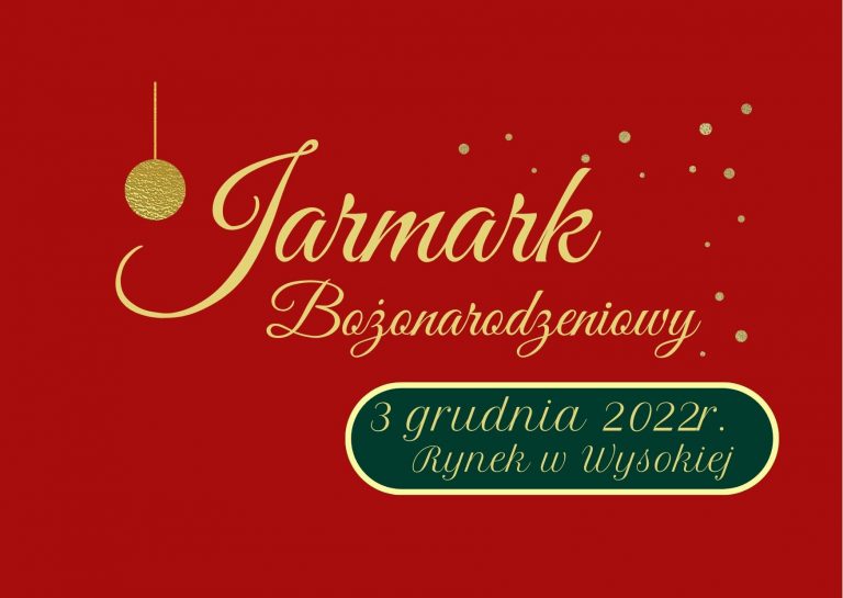 Obrazek przedstawia zaproszenie na Jarmark Bożonarodzeniowy